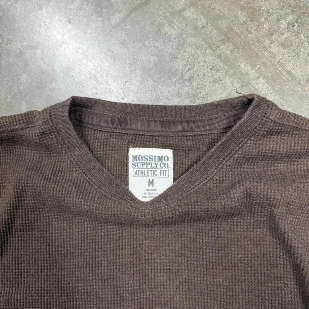 Mossimo Supply Co. Brown Waffle Knit Thermal Long Sleeve Size M